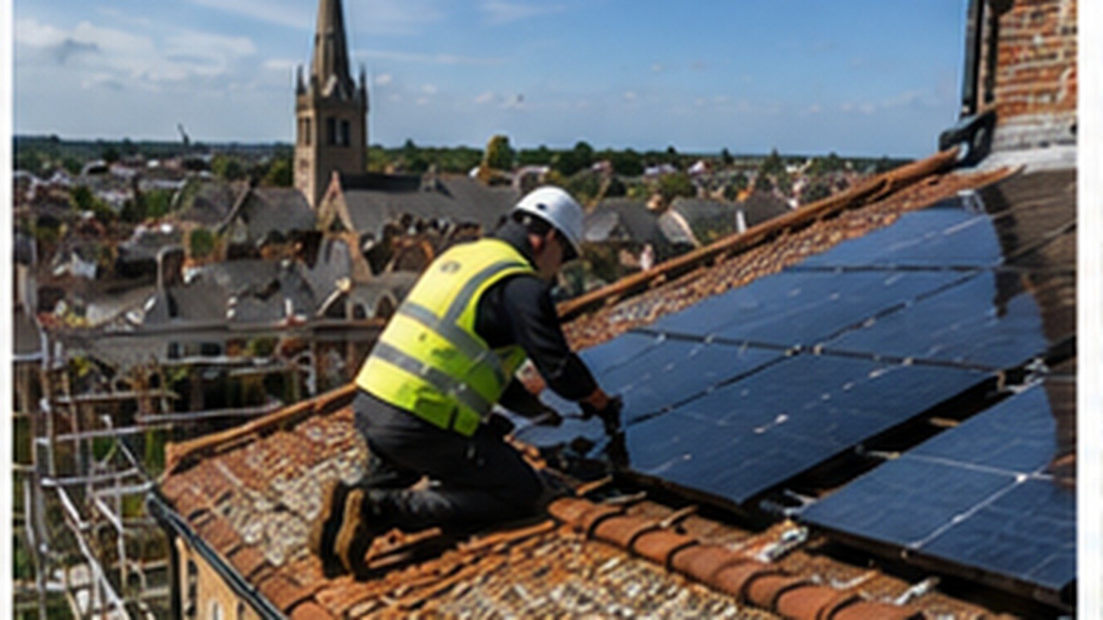 Solar installation in progress on a Norwich home